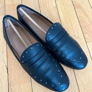 Banana Republic Black Studded Loafers Sz 8.5 Super Soft